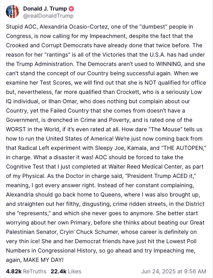 Trump couldn’t stop ranting about AOC like it was 2018 again—and her epic reply reminded us exactly why he fears her Trump couldn’t stop ranting about AOC like it was 2018 again—and her epic reply reminded us exactly why he fears her