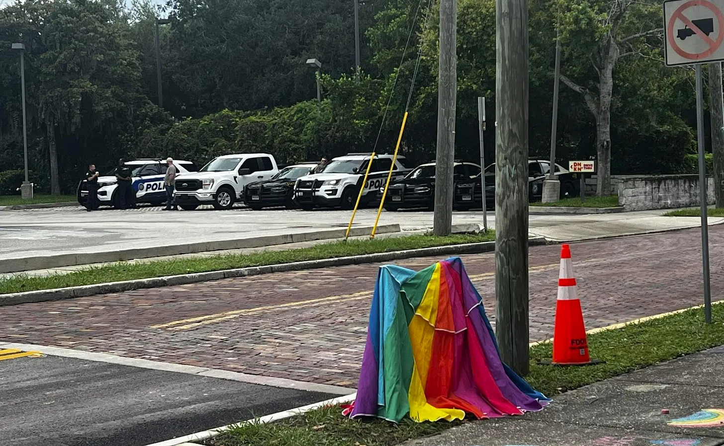 Police in Florida deployed to stare at crosswalks so no one dares paint them rainbow — MAGA priorities at work