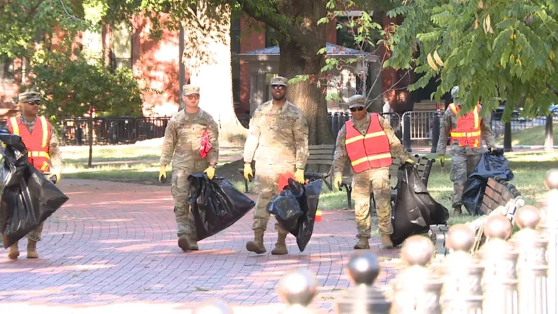 National Guard called in for DC ‘crime emergency’ ends up spending the day picking up trash outside the White House