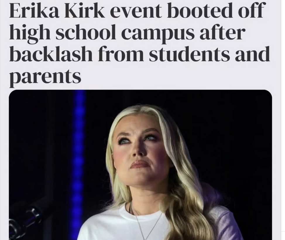 Erika Kirk event booted off at high school following widespread pushback from families and students