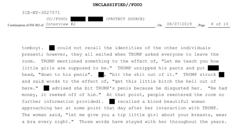 New FBI report indicates 13-year-old accuser was truthful in allegations against Trump, corroborating most of her testimony